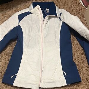 Women's White and Blue Jacket